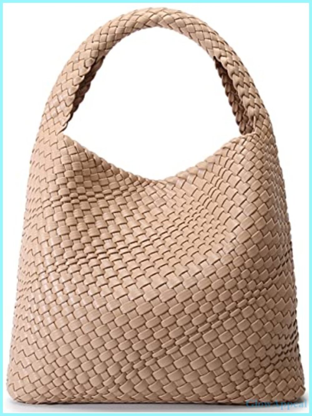 Woven Tote Bag for Women Vegan Leather Hobo Top-handle Shoulder Bag Large